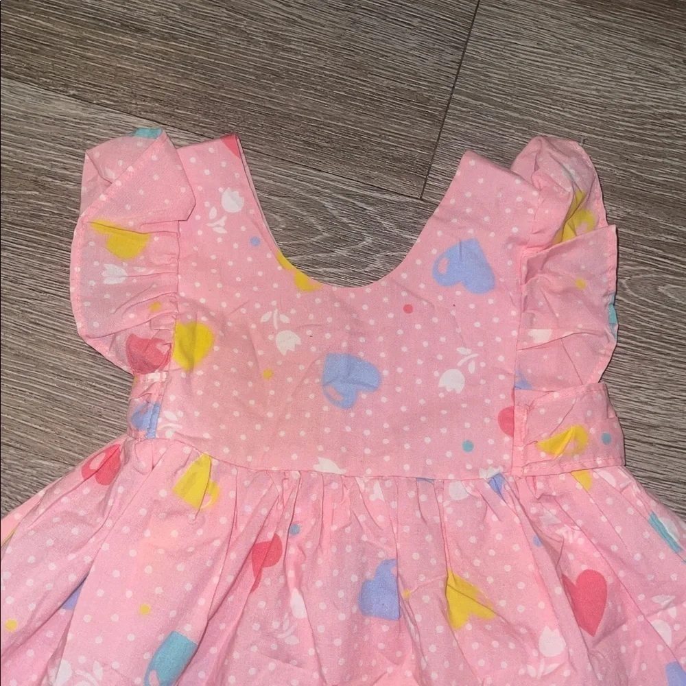 Vintage Popsicle Brand 12 month‎ pink dress 90s hearts pink baby girl